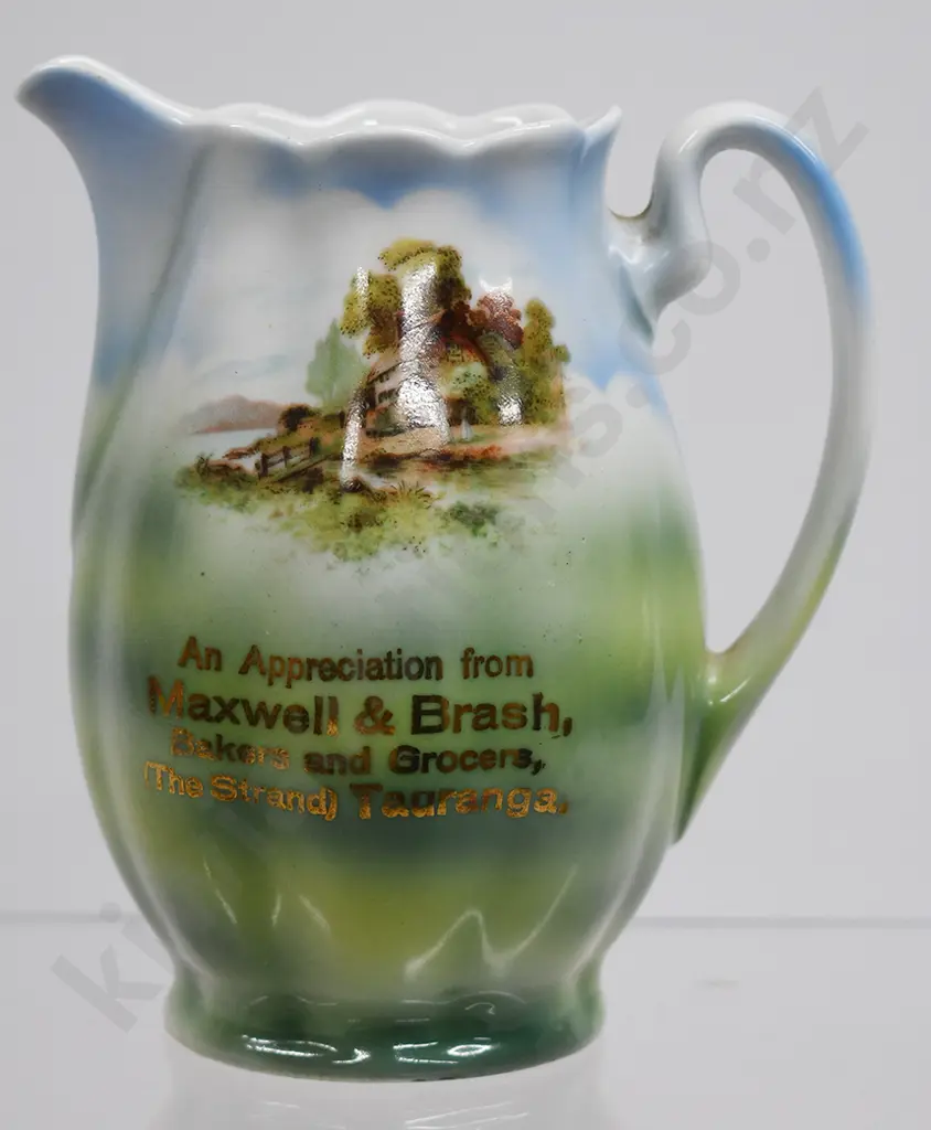 RURAL SCENE ADVERTISING JUG, TAURANGA Image 1++