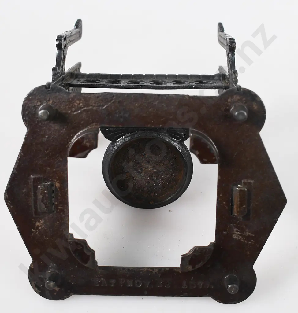 VICTORIAN EASTLAKE CAST IRON INKWELL WITH PEN STAND Image 1++