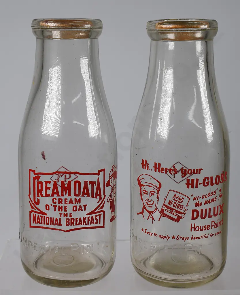 ADVERTISING PYRO MILK BOTTLES Image 1++