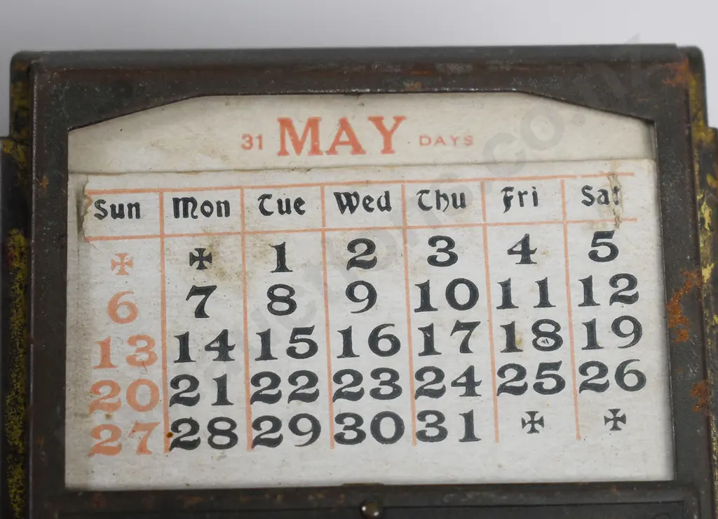 THE BRISTOL PIANO CO PERPETUAL DESK CALENDER/CLIP Image 1++