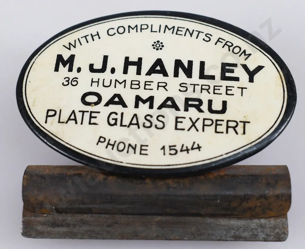 HANLEY OAMARU ADVERTISING PAPER CLIP CLAMP Image 1++