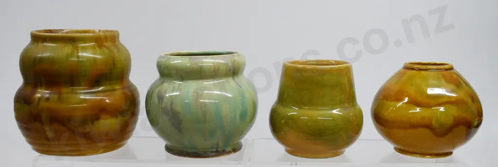 CROWN LYNN GLAZED VASES Image 1++