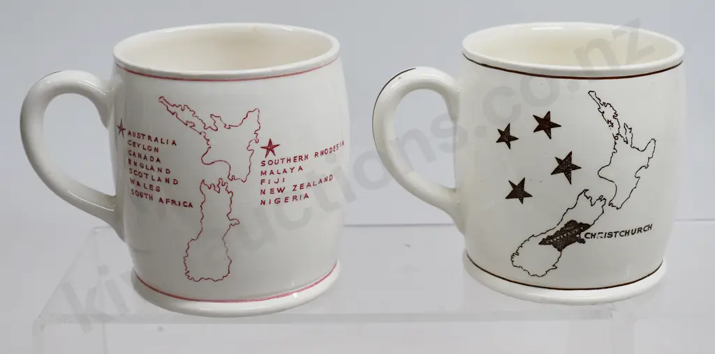 CROWN LYNN CANTERBURY CENTENNIAL & EMPIRE GAMES MUGS Image 1++