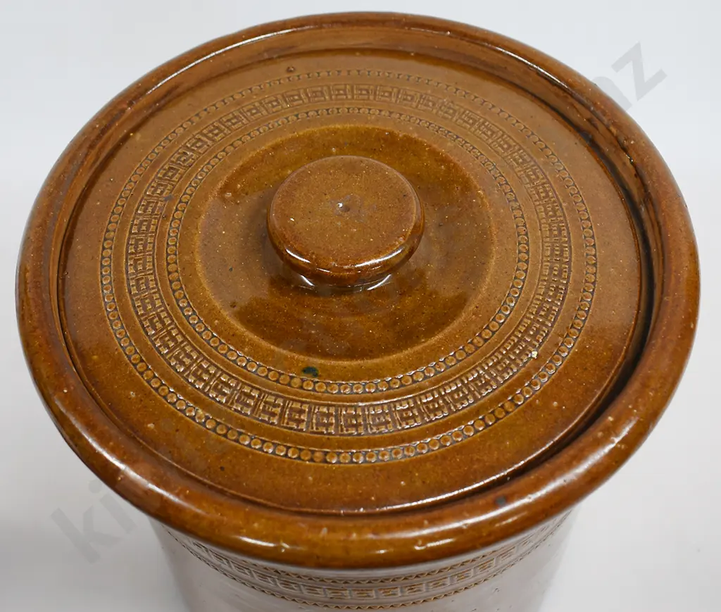 LUKE ADAMS CHRISTCHURCH LIDDED STORAGE CROCK Image 1++