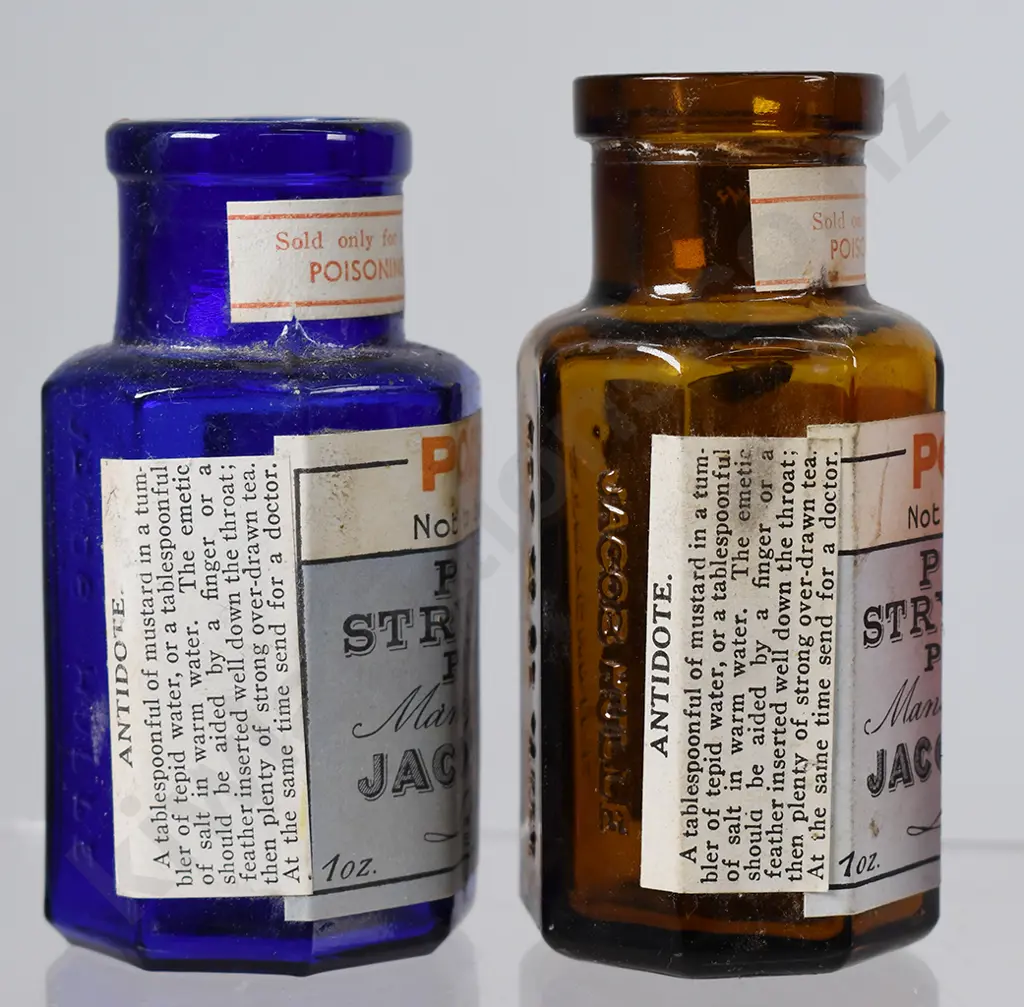 LABELLED STRYCHNINE POISONS, JACOB HULLE, J.F. MACFARLAN Image 1++