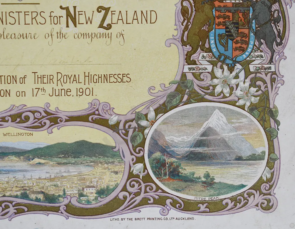 LITHOGRAPH DUKE AND DUCHESS OF CORNWELL AND YORK TO NEW ZEALAND 1901 Image 1++