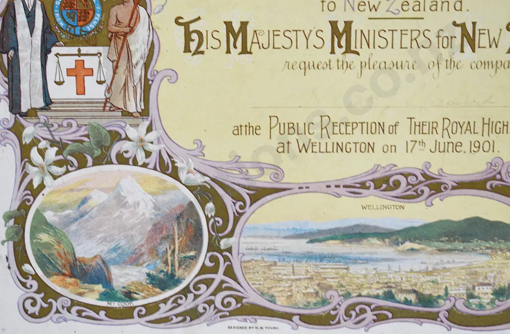 LITHOGRAPH DUKE AND DUCHESS OF CORNWELL AND YORK TO NEW ZEALAND 1901 Image 1++