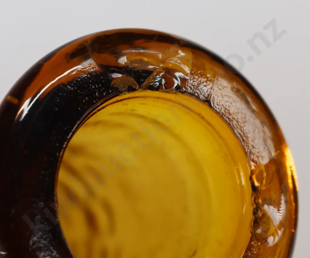 AMBER HOBNAIL GENIE BOTTLE Image 1++