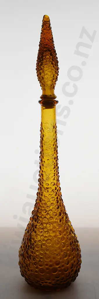 AMBER HOBNAIL GENIE BOTTLE Image 1++