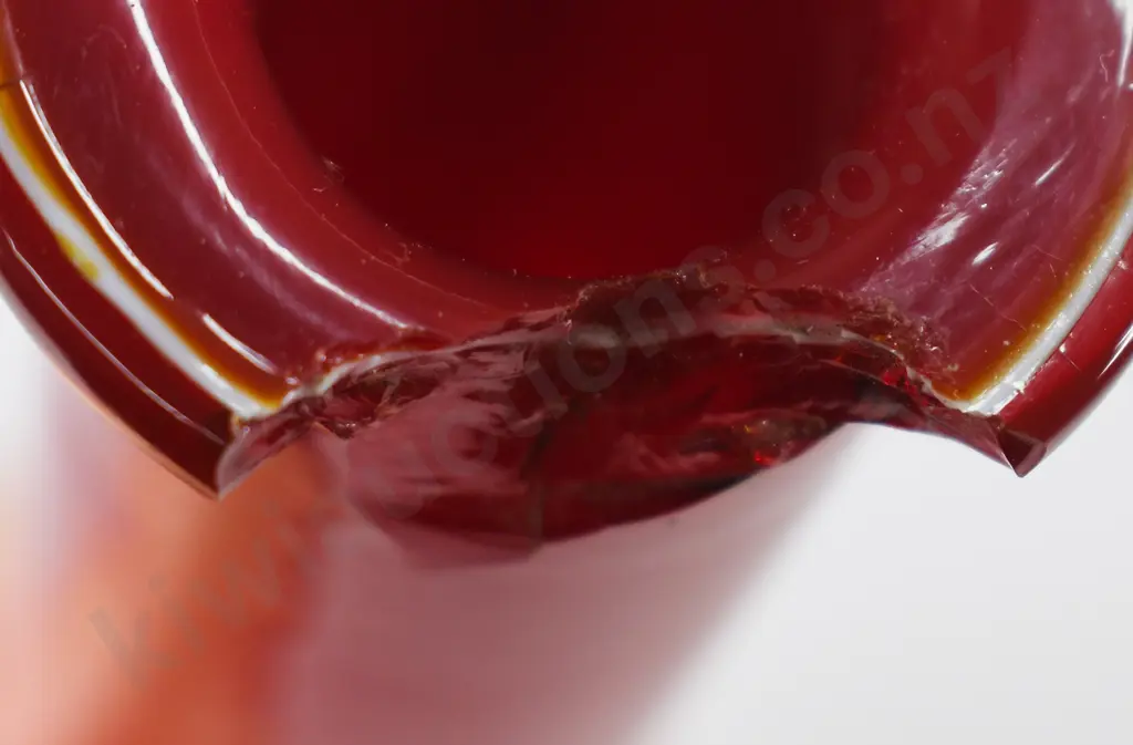 RED GLASS GENIE BOTTLE & STOPPER Image 1++