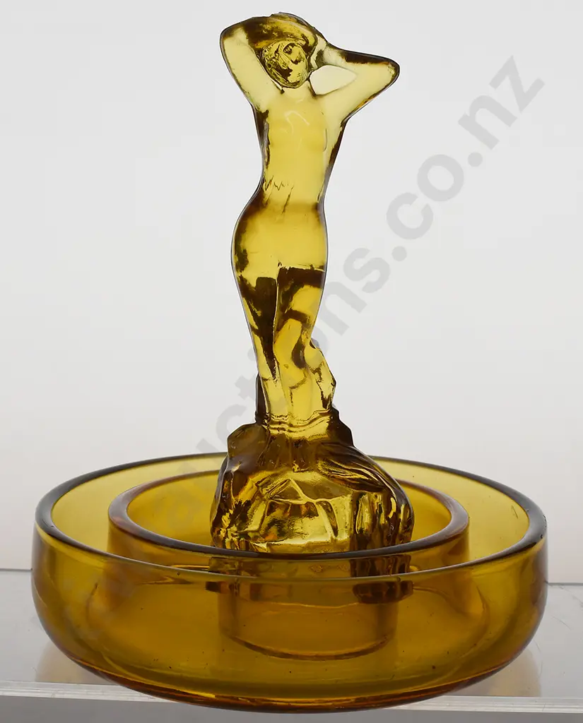 ART DECO NUDE FEMALE FIGURE FLOWER FROG, POSY RING VASE Image 1++