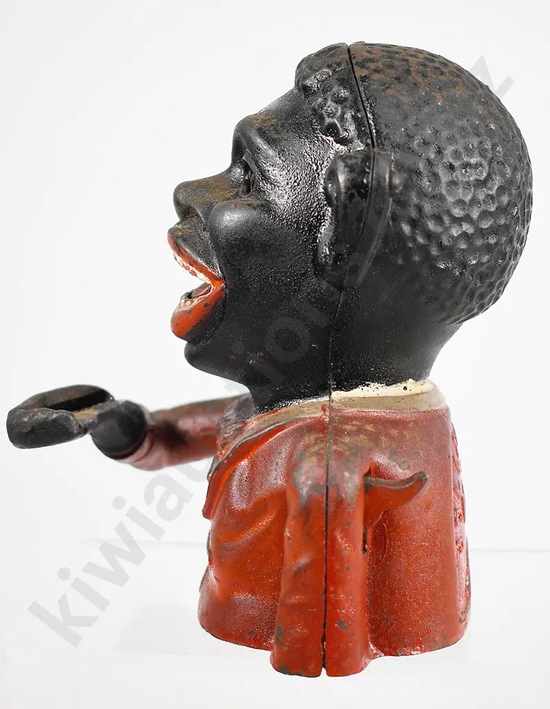 ORIGINAL CAST IRON MONEY BOX JOLLY NI**ER Image 1++