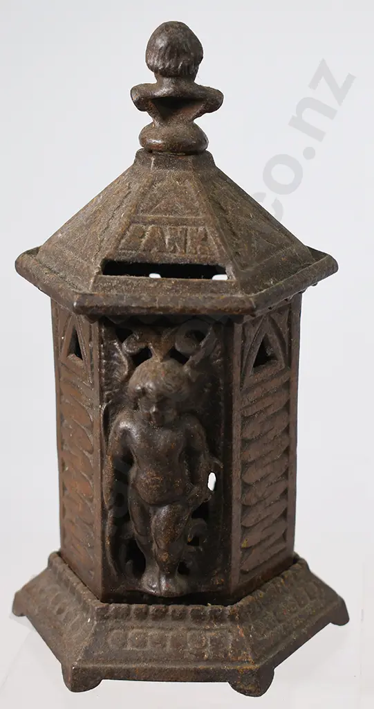 CAST IRON SPACE POST BOX STILL MONEY BANK Image 1++