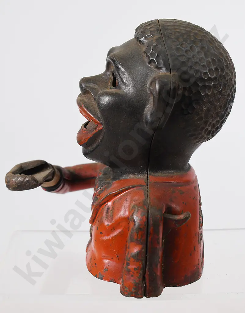 CAST IRON GREEDY NI**ER MONEY BANK Image 1++