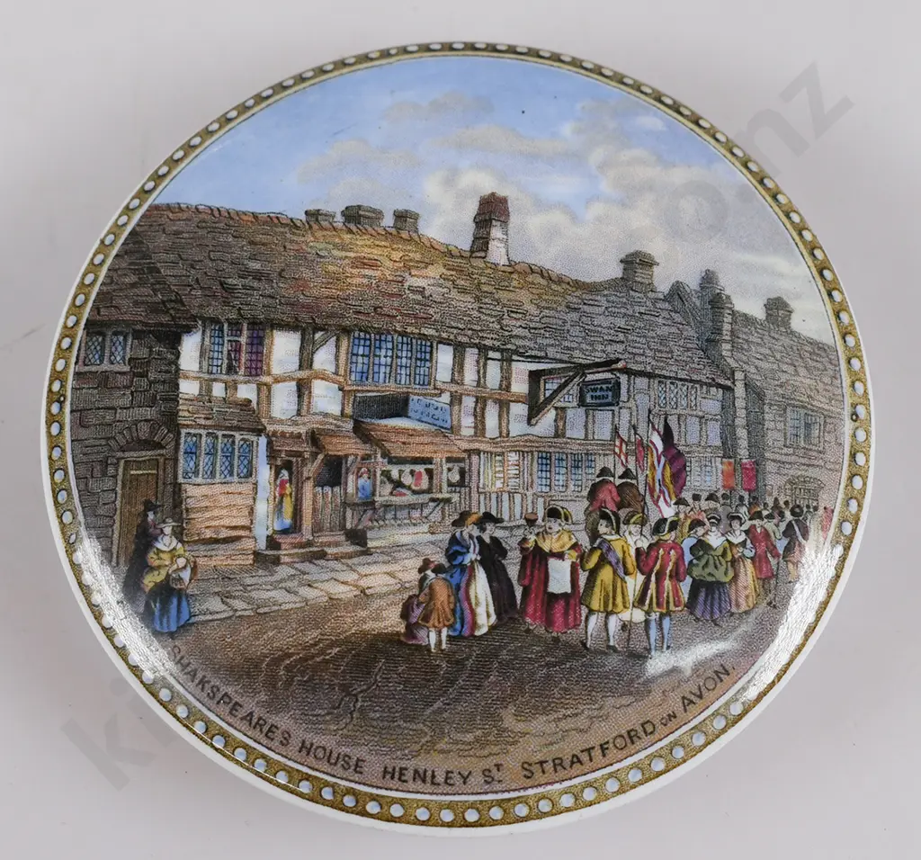 PRATTWARE POT LID SHAKESPEARE'S HOUSE Image 1++