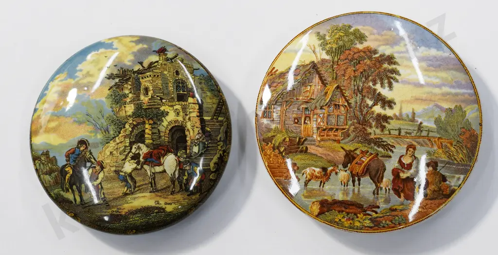 PRATTWARE POT LIDS, THE FARRIERS, FORDING THE STREAM Image 1++