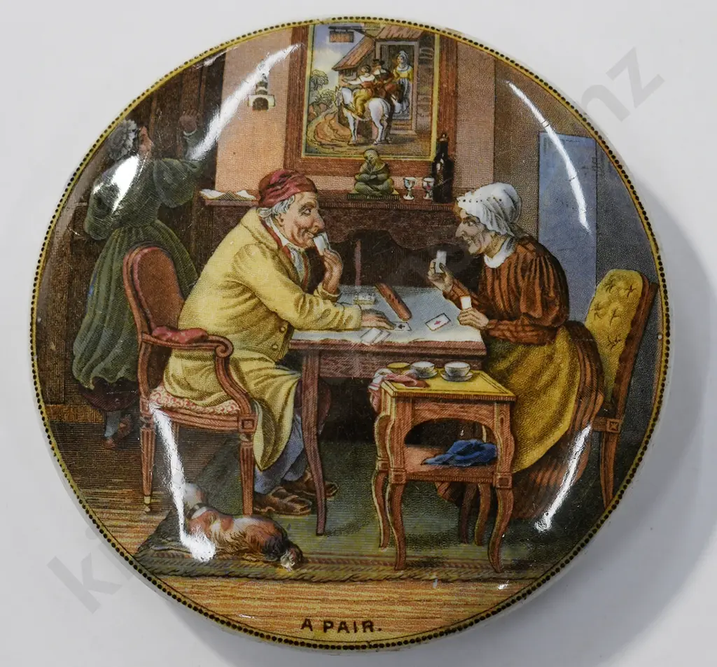 PRATTWARE POT LIDS, A PAIR, THE BEST CARD Image 1++