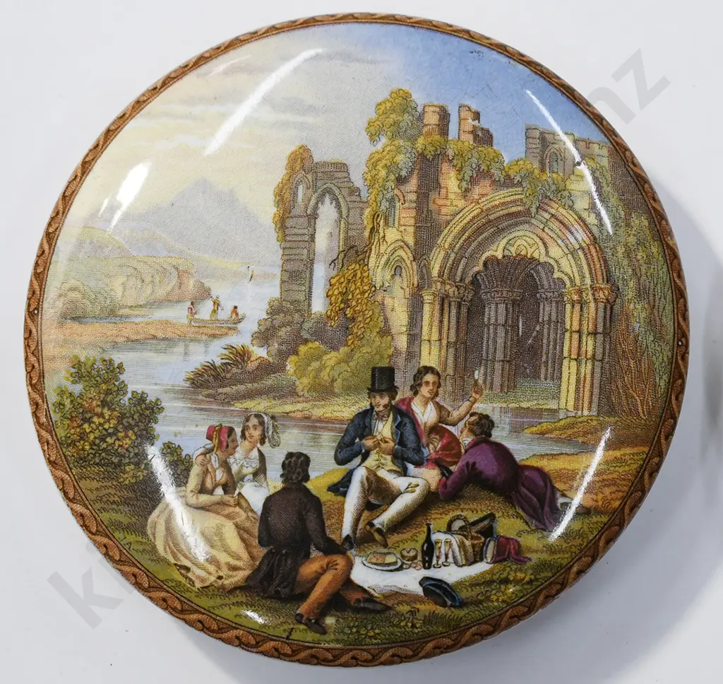 PRATTWARE POT LIDS, THE PICNIC, THE WOLF AND THE LAMB Image 1++
