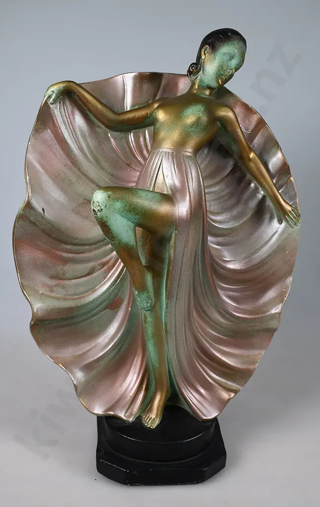 ART DECO PLASTER LADY FIGURE Image 1++