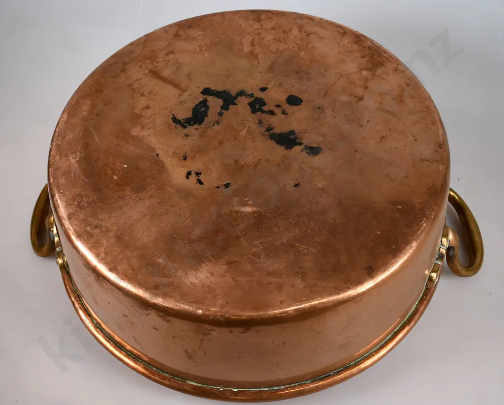 COPPER & BRASS 2 HANDLED JAM PAN Image 1++