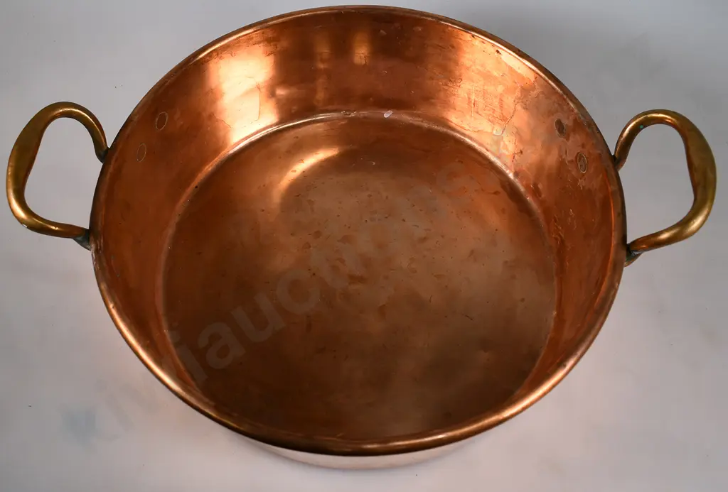 COPPER & BRASS 2 HANDLED JAM PAN Image 1++