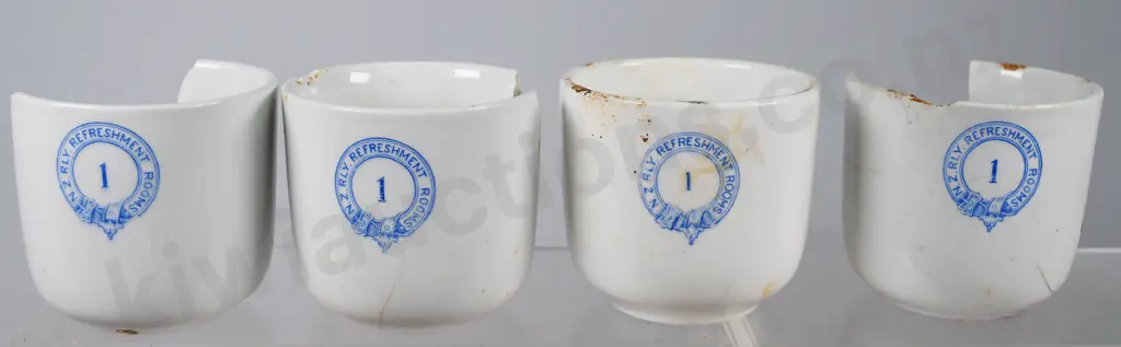 NZ RAILWAY REFRESHMENT ROOMS NUMBERED CUPS & SAUCER A/F Image 1++