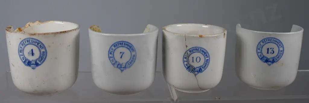 NZ RAILWAY REFRESHMENT ROOMS NUMBERED CUPS & SAUCER A/F Image 1++