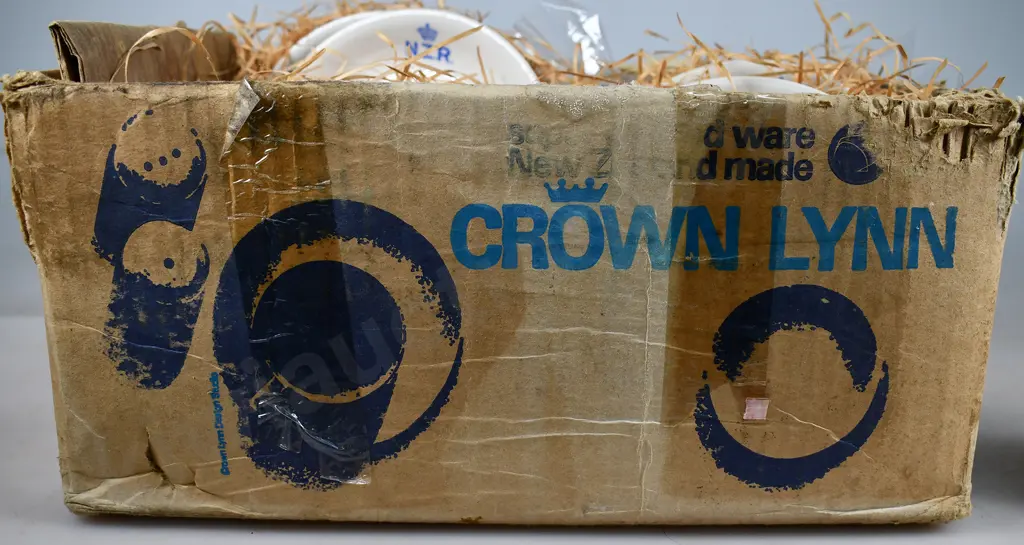 ORIGINAL CARTON OF NZR CROWN LYNN SAUCERS Image 1++