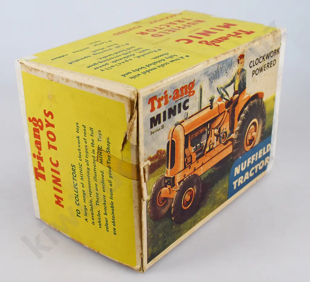 TRI-ANG BOXED MINIC SERIES 2 CLOCKWORK POWERED NUFFIELD TOY TRACTOR Image 1++