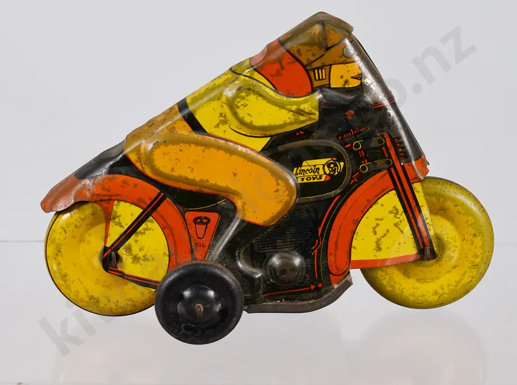 LINCOLN TOYS CLOCKWORK MOTORCYCLIST Image 1++