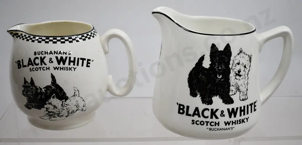 BUCHANAN’S BLACK & WHITE WHISKY WATER JUGS Image 1++