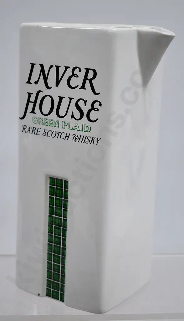 INVER HOUSE GREEN PLAID RARE SCOTCH WHISKY JUG Image 1++