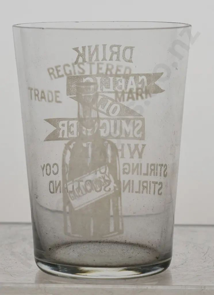 GAELIC OLD SMUGGLER WHISKY DRINKING GLASS Image 1++