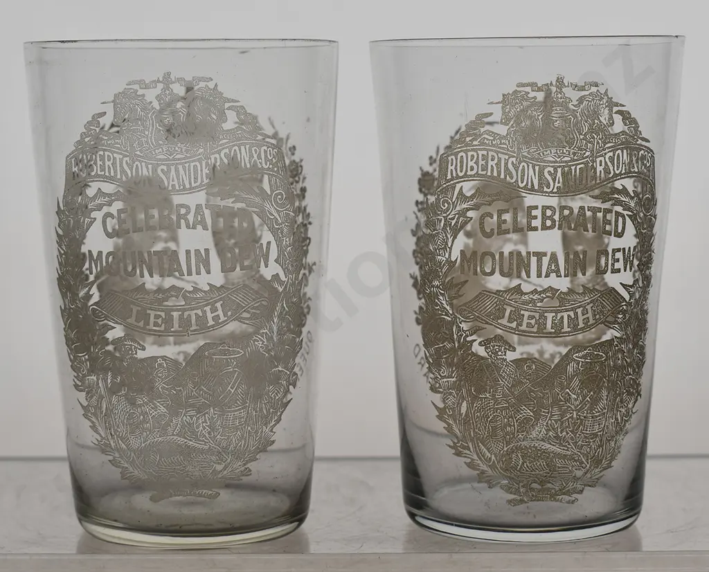 ROBERTSON SANDERSON MOUNTAIN DEW DRINKING GLASSES Image 1++