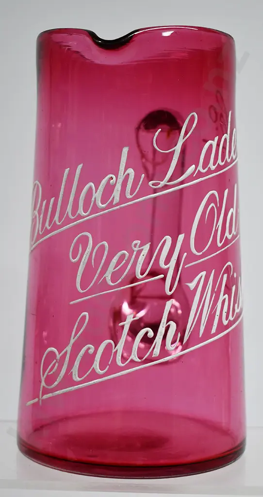 BULLOCH LADE SCOTCH WHISKY RUBY GLASS JUG Image 1++