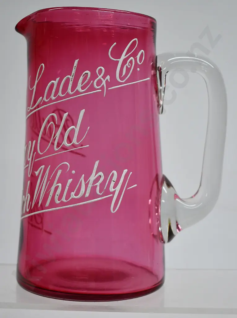 BULLOCH LADE SCOTCH WHISKY RUBY GLASS JUG Image 1++