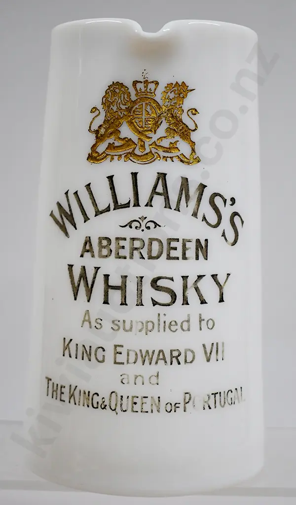 WILLIAM'S ABERDEEN WHISKY MILK GLASS JUG Image 1++