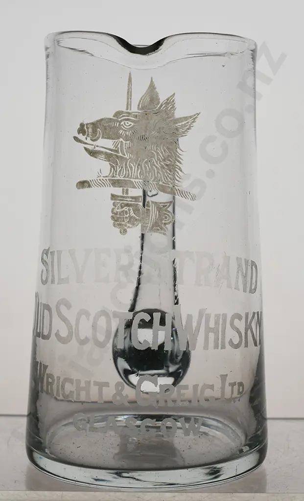 SILVER STRAND OLD SCOTCH WHISKY GLASS WATER JUG Image 1++