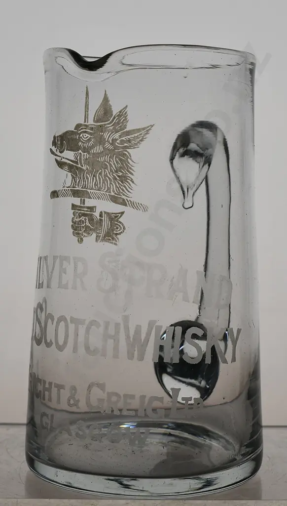 SILVER STRAND OLD SCOTCH WHISKY GLASS WATER JUG Image 1++