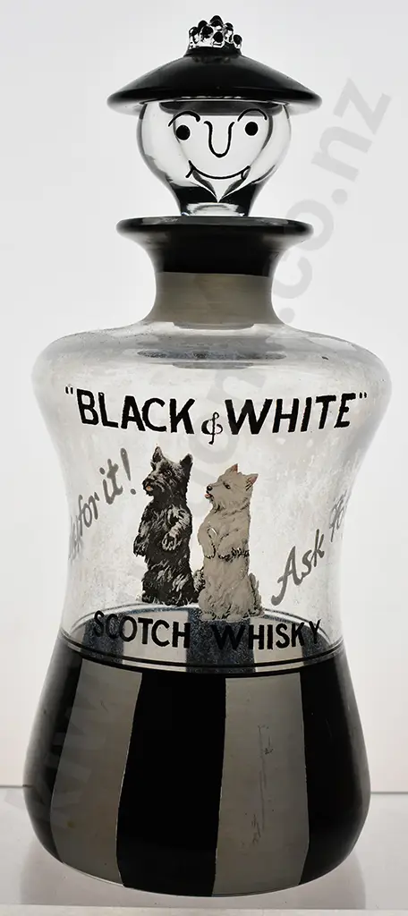 BLACK & WHITE GLASS DECANTER Image 1++