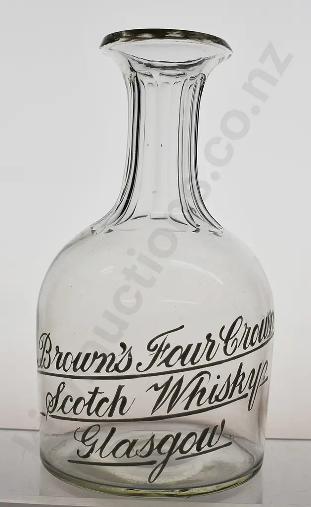 BROWN'S FOUR CROWN SCOTCH WHISKY GLASGOW DECANTER Image 1++