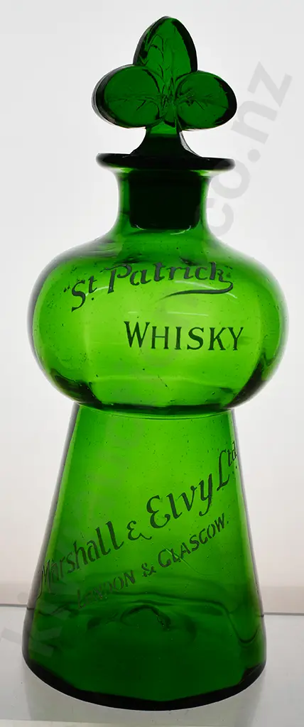 MARSHALL & ELVY LTD LONDON GLASGOW ST PATRICK WHISKY GLASS DECANTER Image 1++