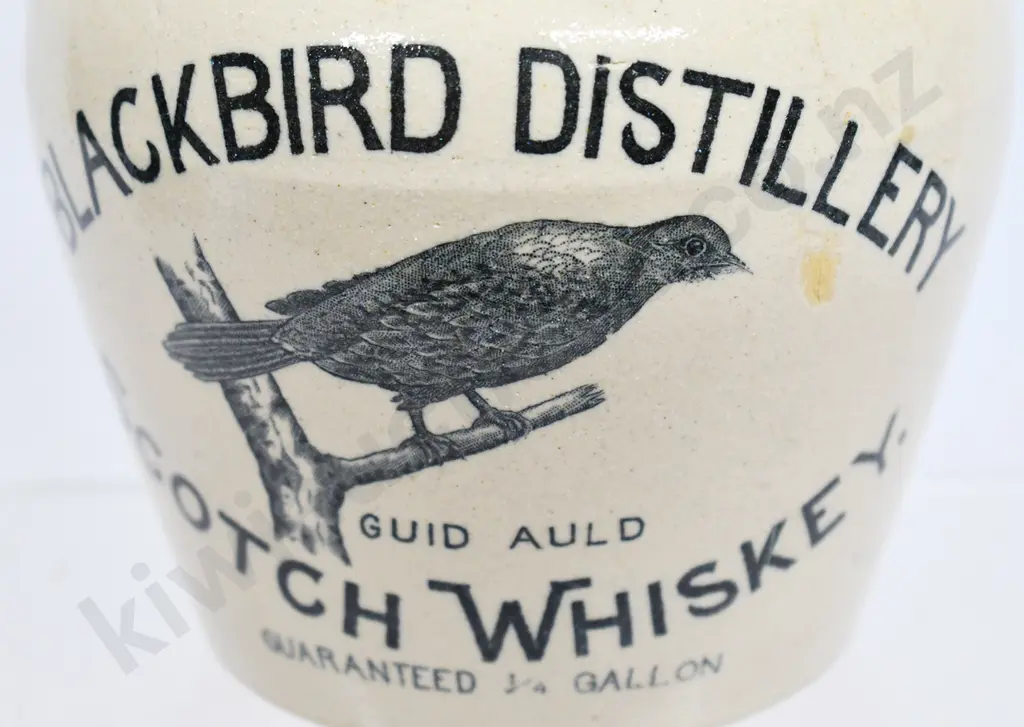 BLACKBIRD DISTILLERY SCOTCH WHISKEY STONEWARE JUG Image 1++