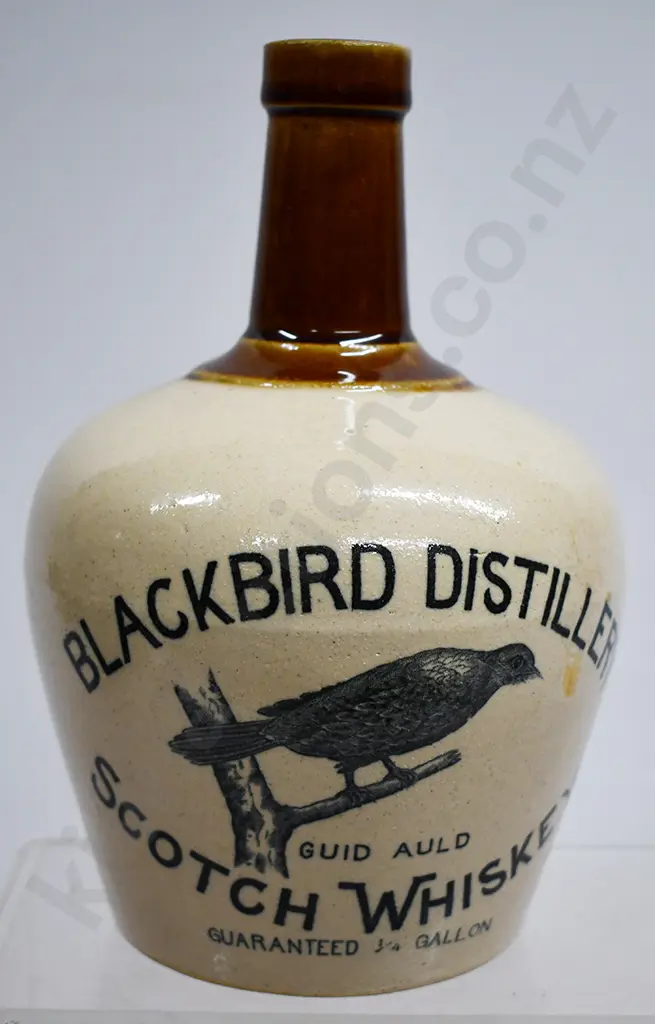 BLACKBIRD DISTILLERY SCOTCH WHISKEY STONEWARE JUG Image 1++
