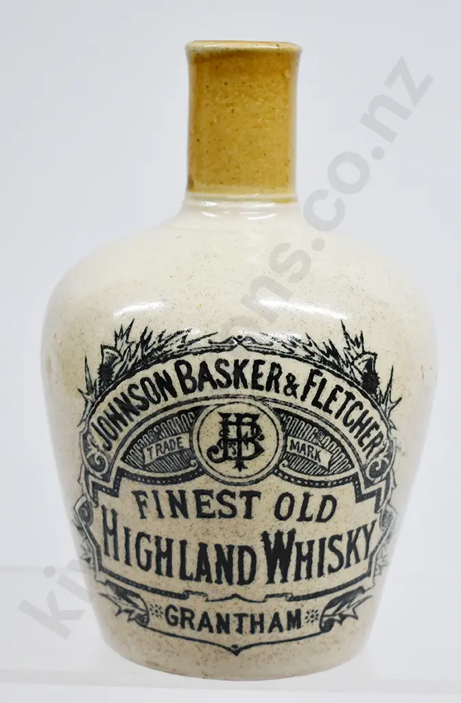 JOHNSON BASKER & FLETCHER STONEWARE WHISKY JUG Image 1++