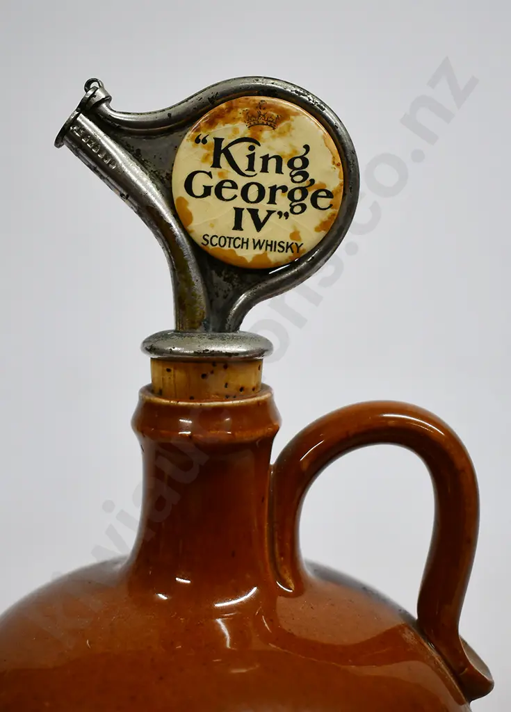 KING GEORGE IV STONEWARE WHISKY JUG Image 1++