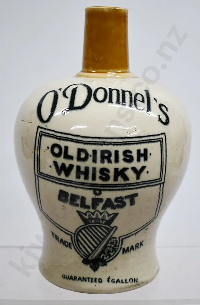O’DONNEL’S IRISH STONEWARE WHISKY JUG Image 1++