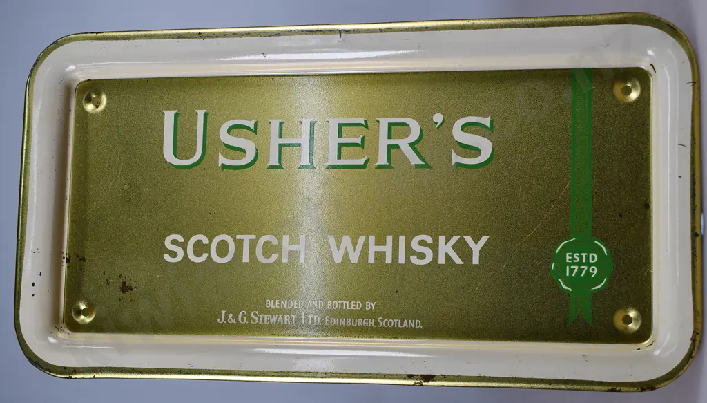 USHER'S SCOTCH WHISKY DRINKS TRAY Image 1++