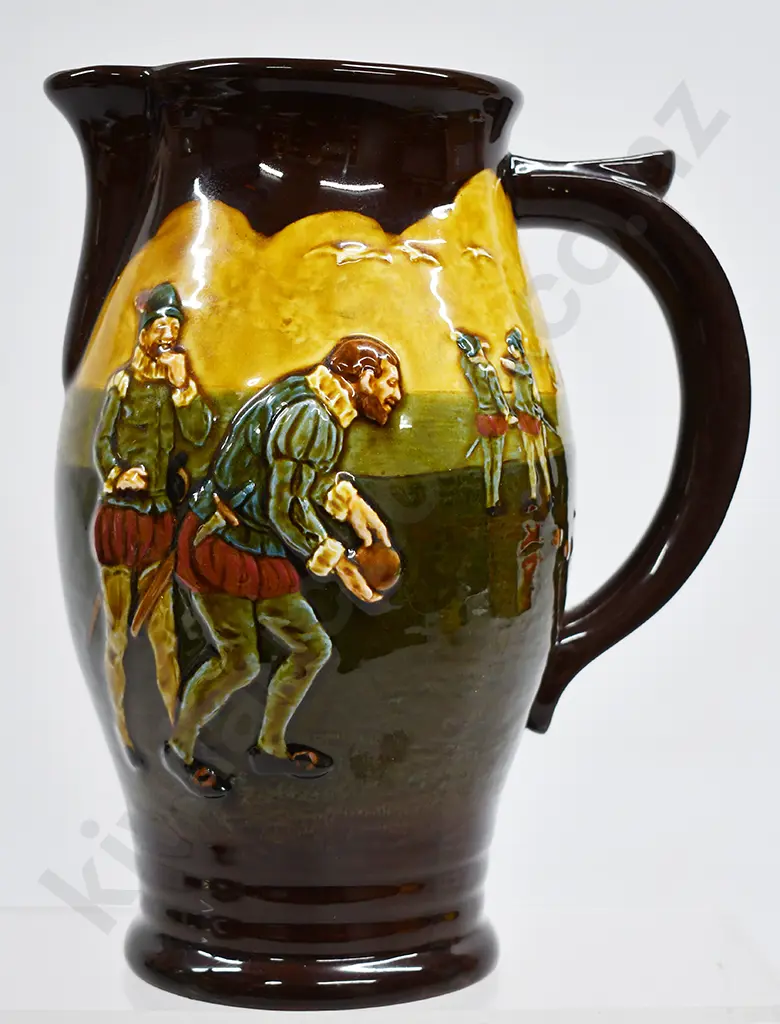 ROYAL DOULTON KINGSWARE JUG DRAKE PLAYING BOWLS Image 1++