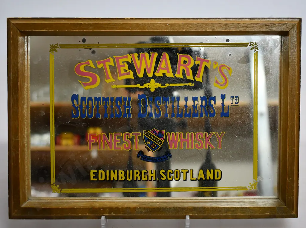WHISKY ADVERTISING LABEL & MIRROR Image 1++